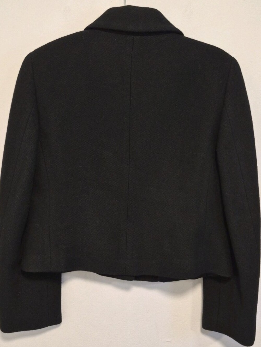 Vtg Talbots Collection Blazer Wool/Silk Blend Black Made In Italy Cropped Size 8 - Picture 6 of 10
